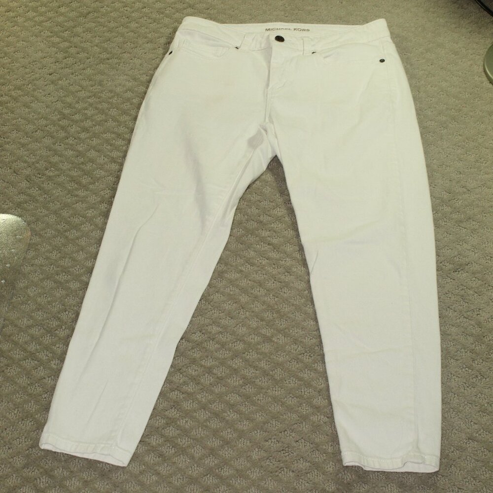 Michael Kors Women's 6 White Mid Rise Slim Ankle Jeans